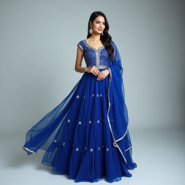 Anarkali Blue Dress for Women