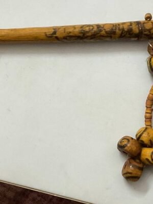 Wooden Hair Stick with Beaded Tassel – Ethnic Vintage Style