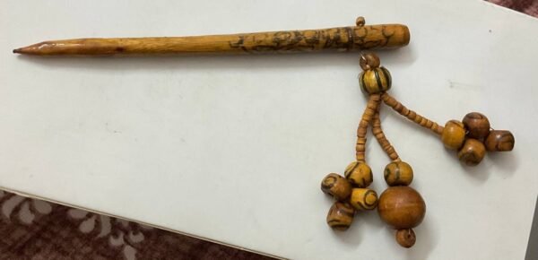 Wooden Hair Stick with Beaded Tassel – Ethnic Vintage Style